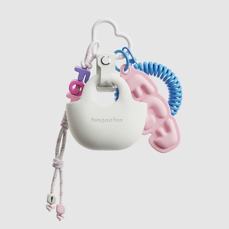 5colors Mini EVA Earphone Bucket Bag Charm Keyring