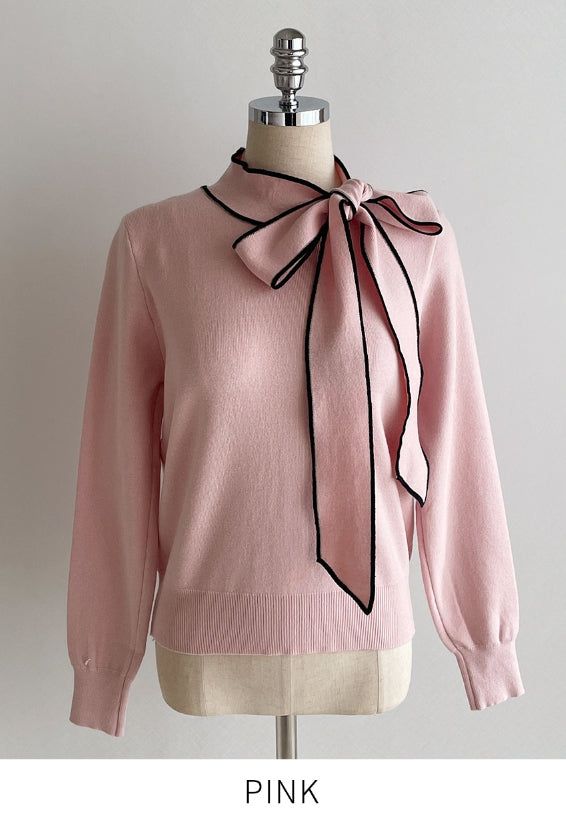Coco Color Matching Line Tie Knit