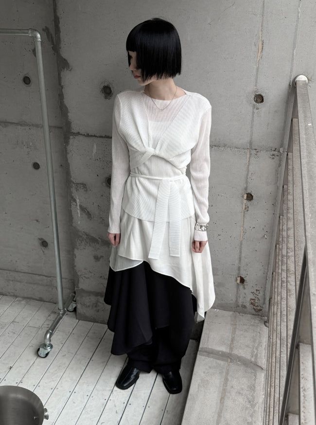 Celer Layered Unbalanced Chiffon One Piece