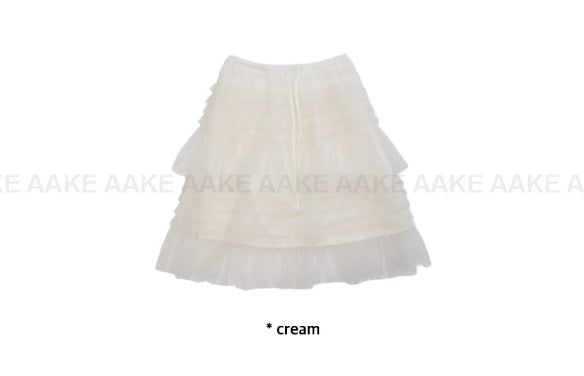 SHEER TIERED MIDI SKIRT