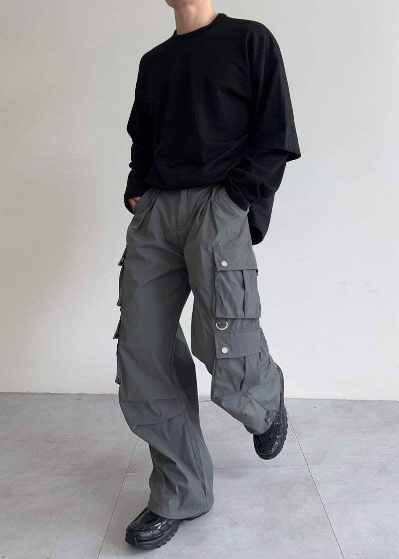 nylon suit pocket pants(2colors)