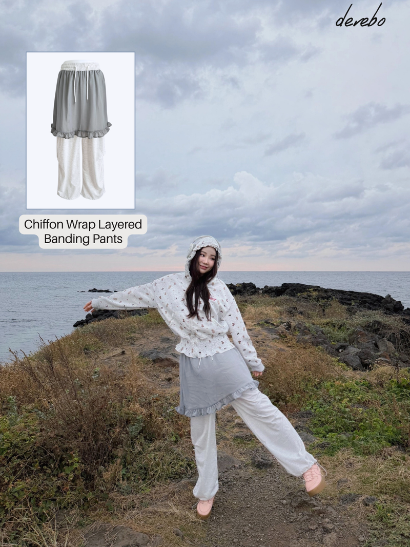 dereborujo（ドレボルゾー）の「Chiffon Wrap Layered Banding Pants（Pants）」