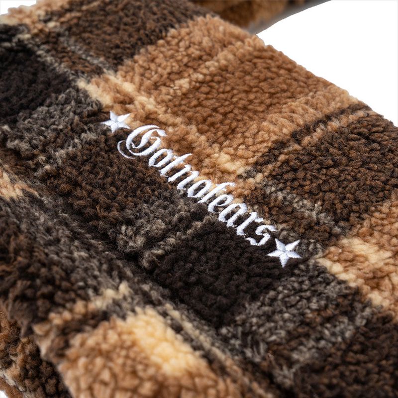 PLAID TEDDY FUR CROSSBODY BAG