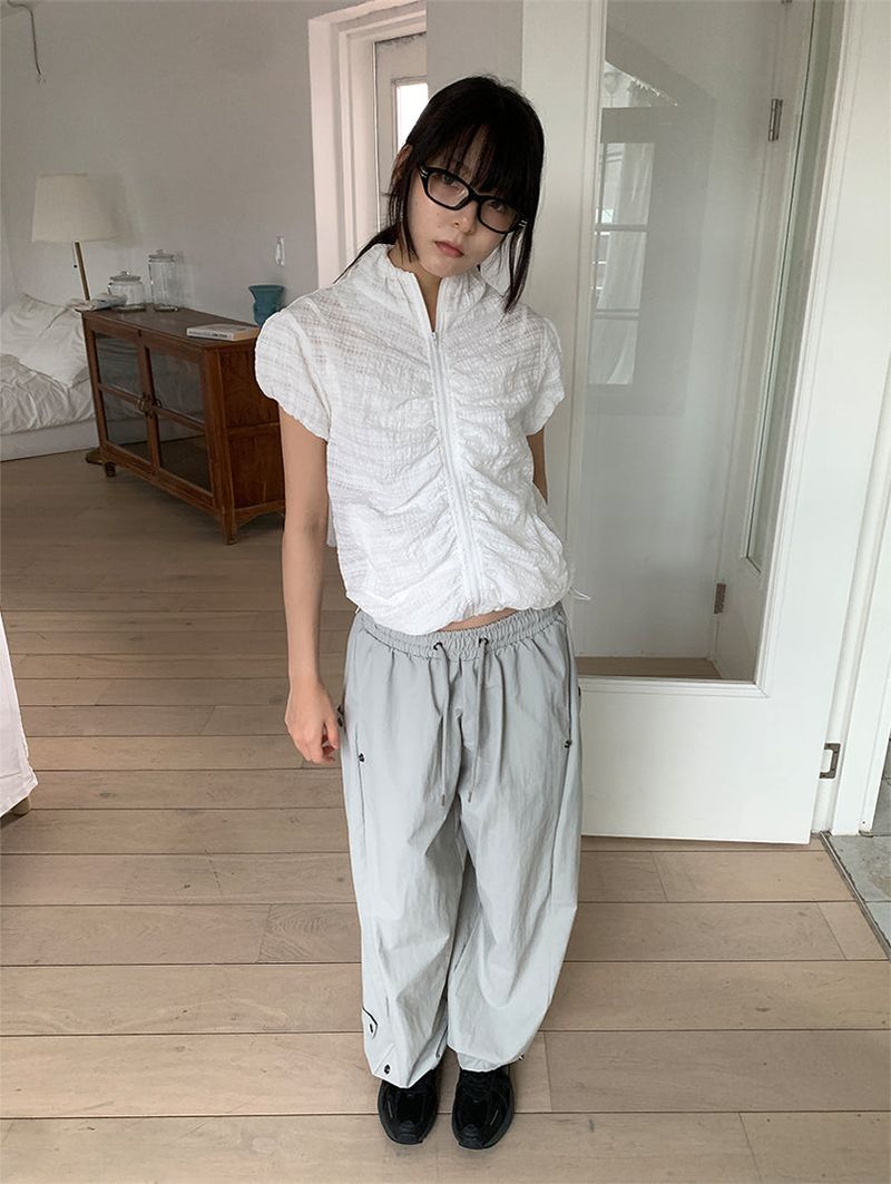 NYLON BIJO SNAP BUTTON PANTS (4C)