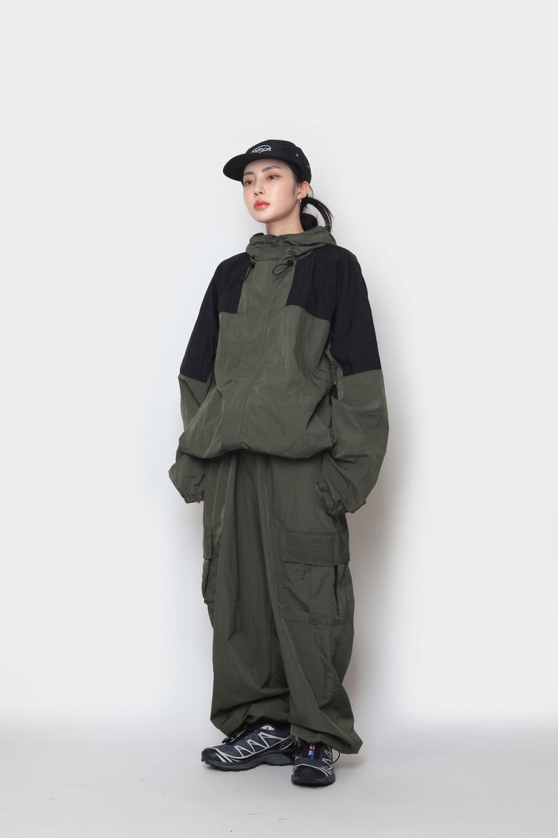 mountain colored nylon jacket