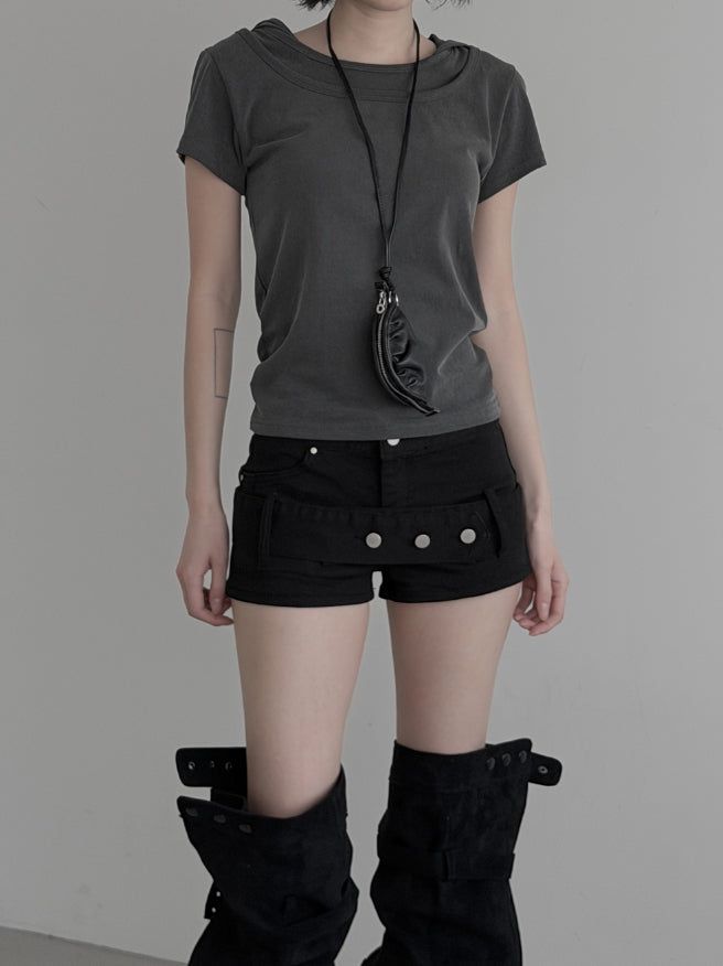 mnem（ムネム）の「Trick Belt Cotton Shorts（Pants）」