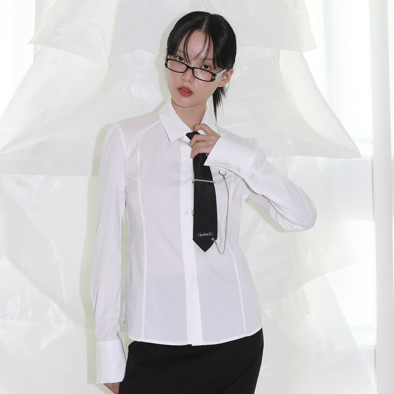 Necktie Chain Shirt - WHITE