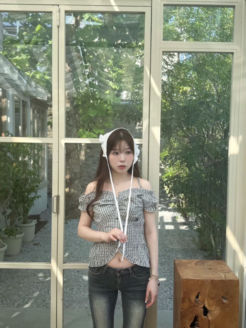 check off-shoulder blouse