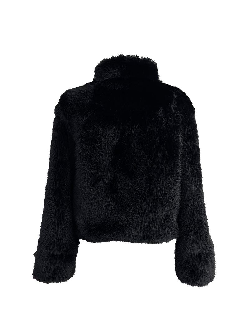 black buckle fur jacket