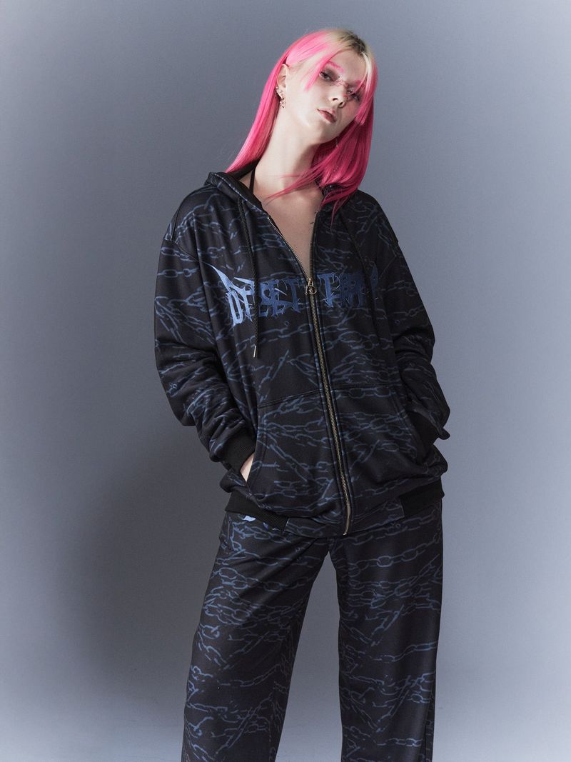 Chain Embroidery Pants
