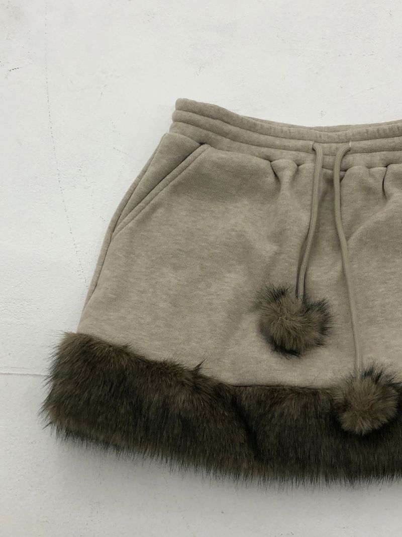 Soft Fur Brown Sweat Skirt
