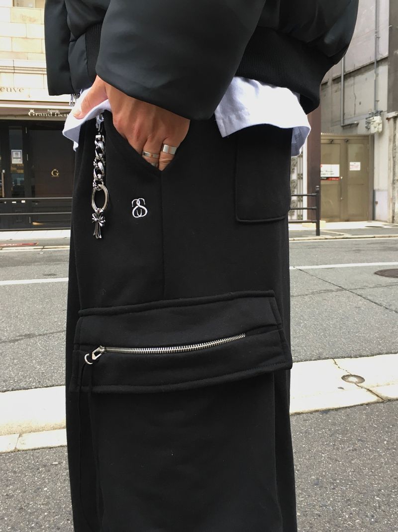 [MADE] フェード カーゴ ストラップ スウェットパンツ2C