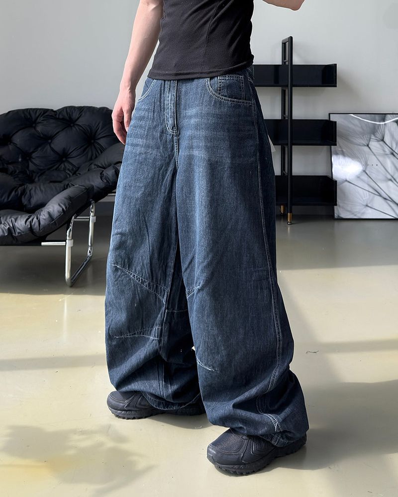 Evan Linen Curved Denim Pants