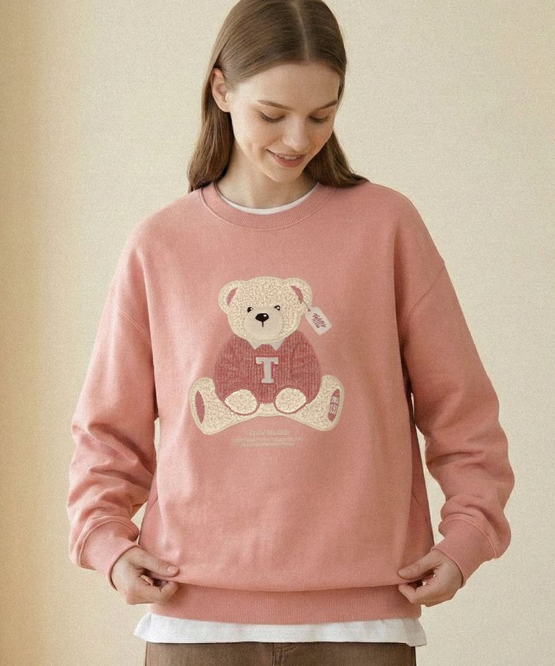 Boucle teddy knit sweatshirts [INDIE PINK]