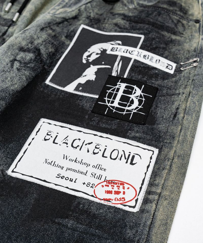 BBD Anxiety Multi Patch Denim Pants (Rusty Blue)