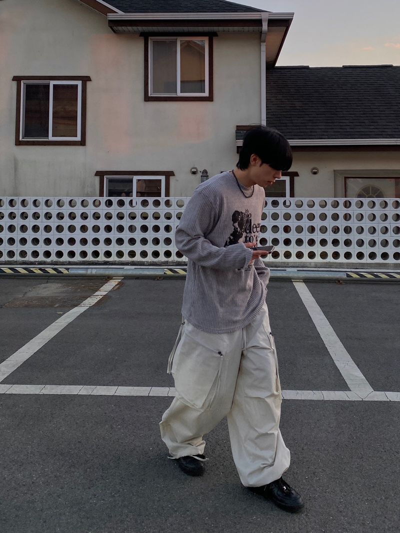 Double Zip Wing Cargo Balloon Pants 2C