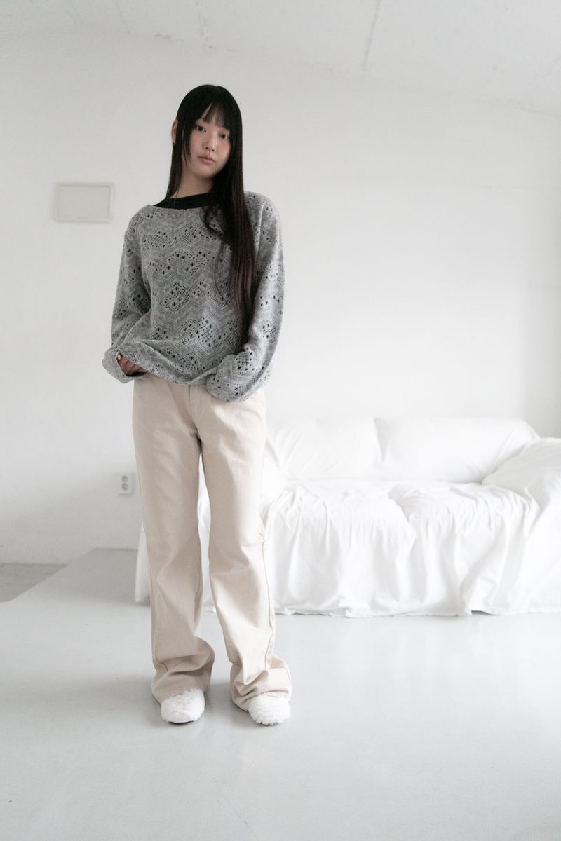 basic semi boots-cut pants(2colors)