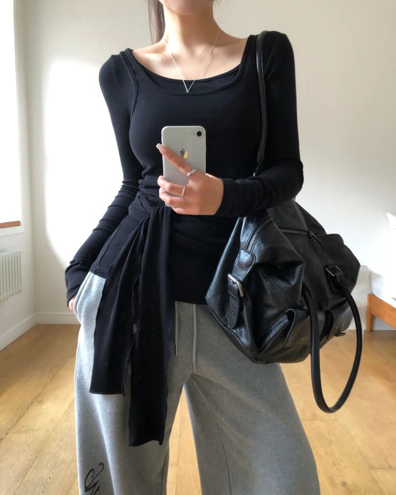 [ORIGINAL] Shara Double Pocket Leather Tote Bag