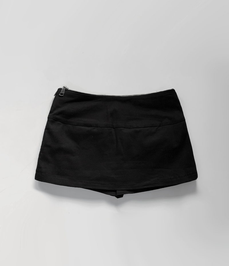 Focus y2k Zipper Cargo Skirt (black)