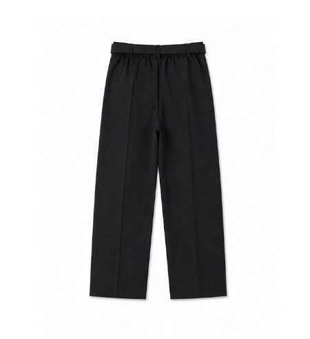 Melo Belted Two-Tuck Wide Slacks
