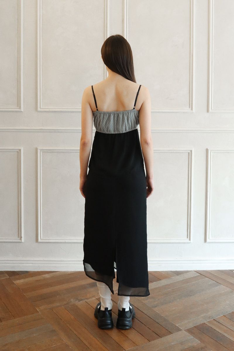  Lisha wrap long skirt (black)