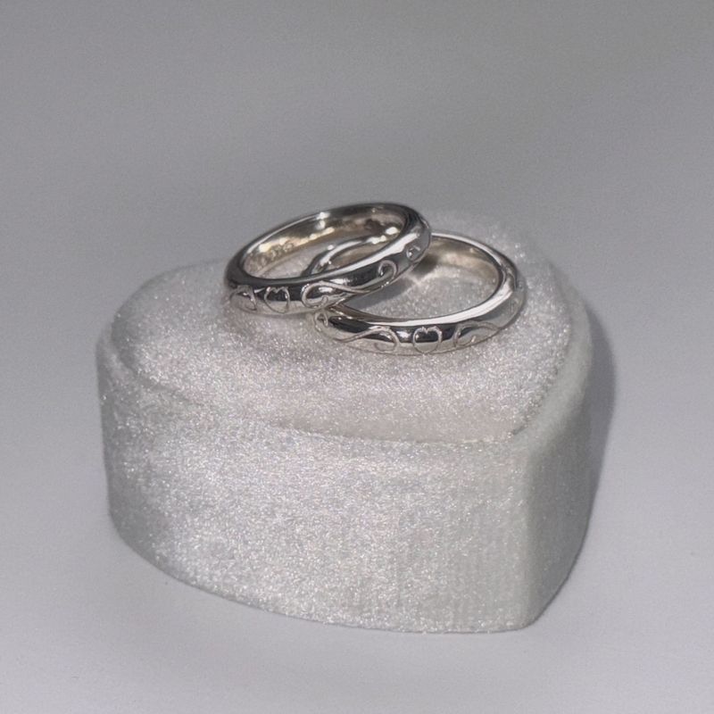 Silver 925 heart lace ring