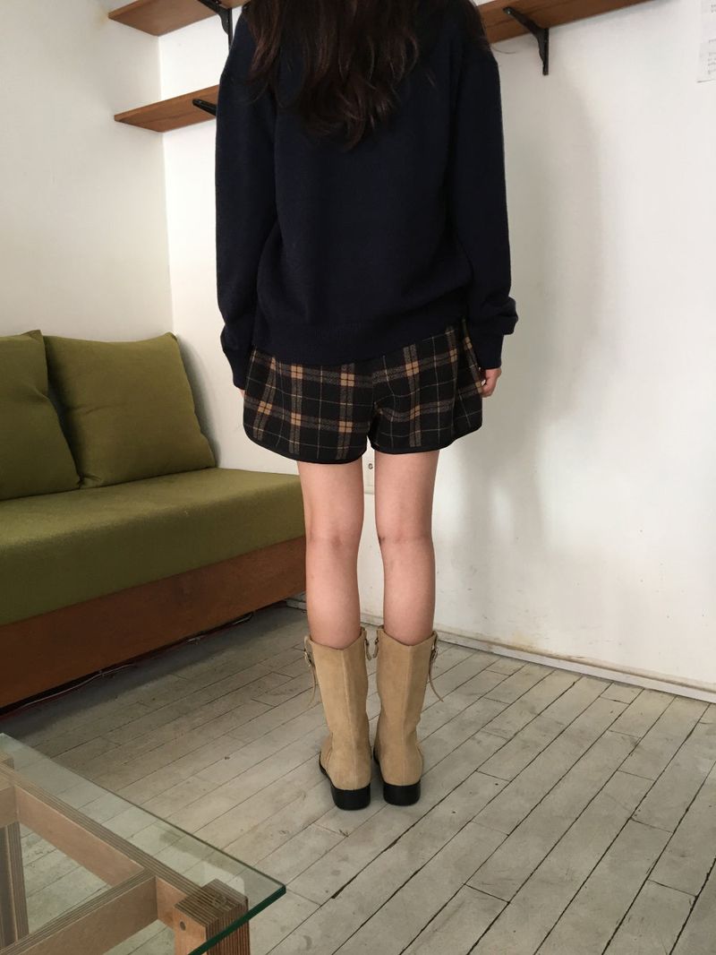 Square toe buckle boots (3color)