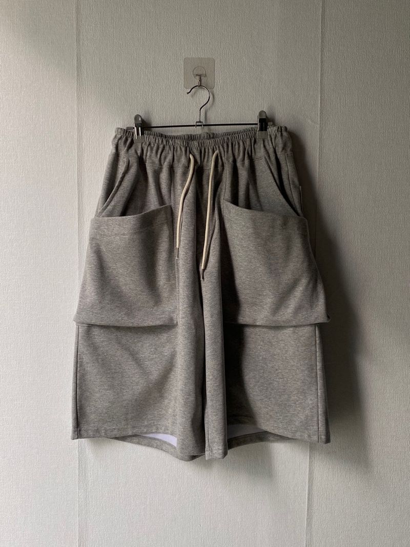 Double solid pocket half pants 3C