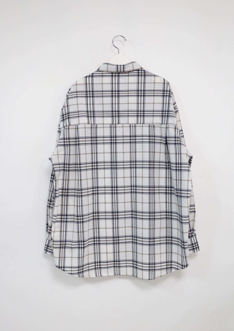 (UNISEX)Nerdy Oversized Checkered Shirt