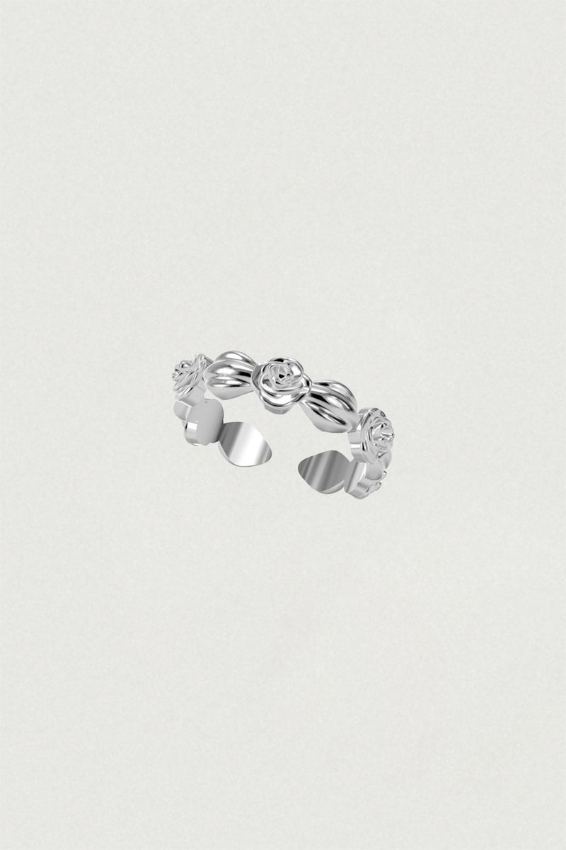 PAIR OF LOVE（ペアオブラブ）の「[925SILVER] グローフラワーフリルボリュームオープンリング（アクセサリー）」