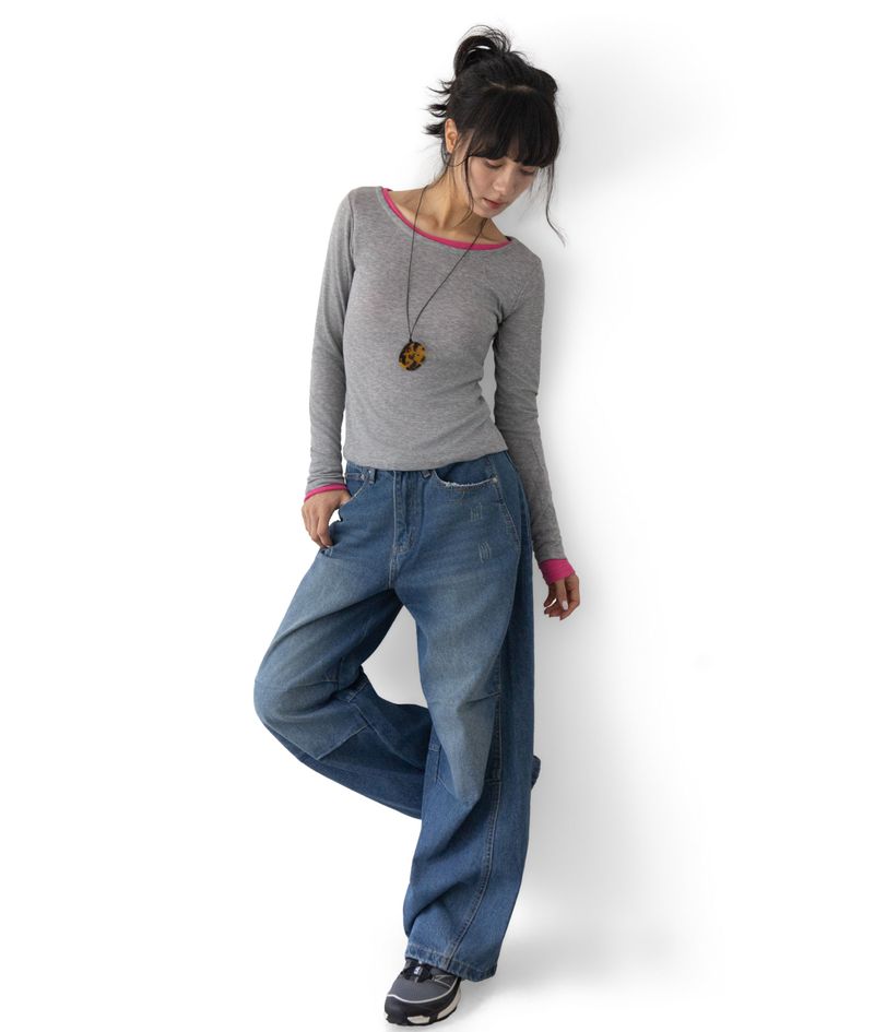 Duo U-Neck Long Sleeve T-Shirt