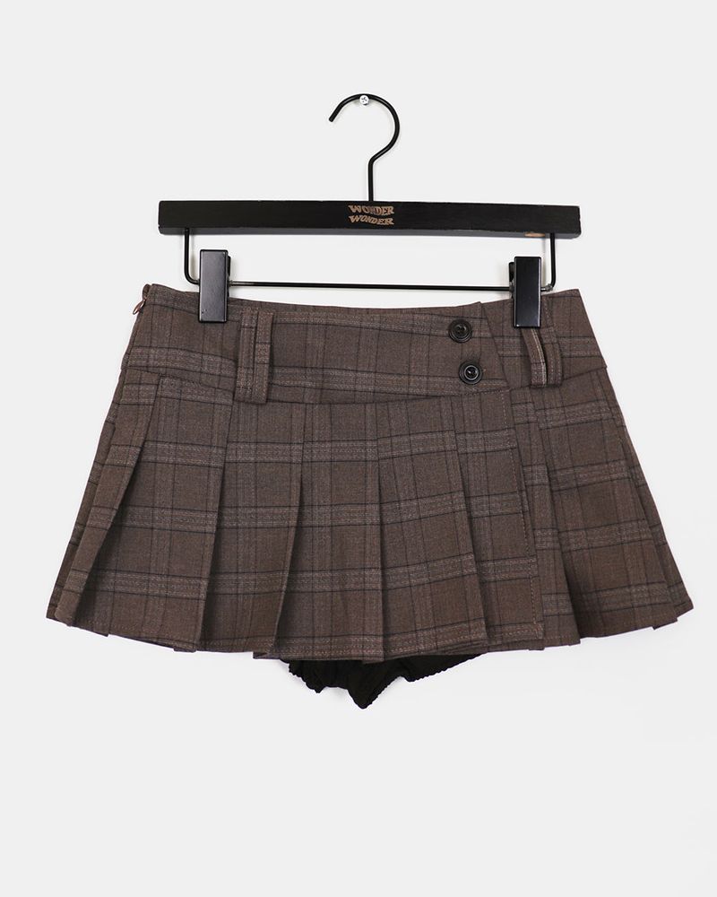 Dappelle checkered pleated mini skirt