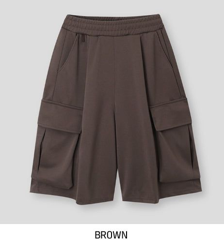 Toffee Wide Cargo Bermuda Pants