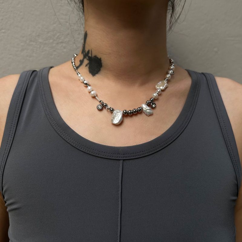Pearl Cubic Mix Necklace