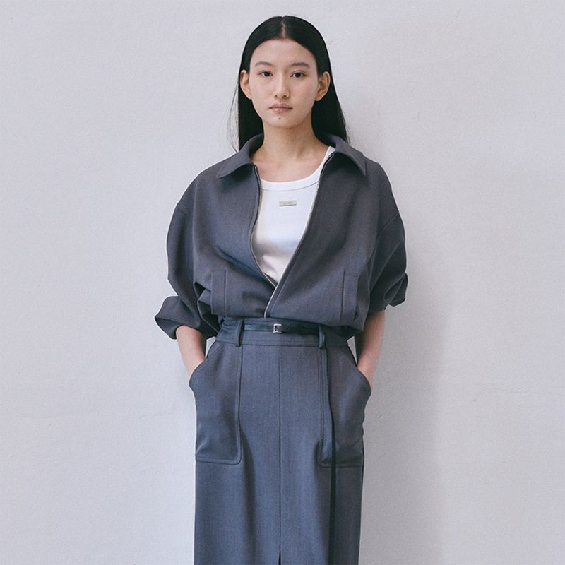Loventina（ラヴェンティナ）の「Classic Zip-up Blouson Jacket_Gray（Jackets/Outerwear）」