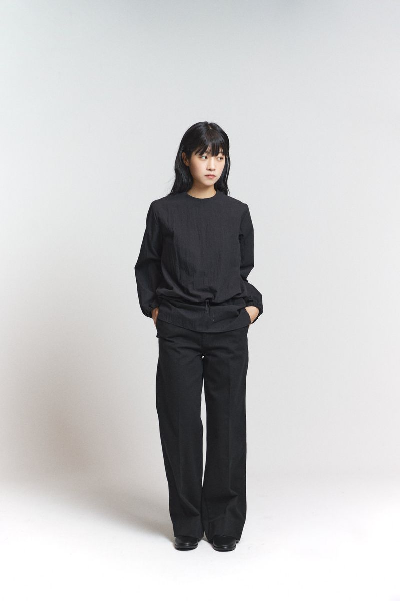 Basic cotton pants / Black