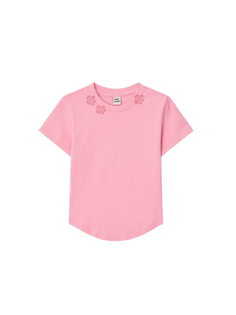 Cosymosy（コジモジ）の「フラワーハントTシャツ(Pink)（トップス）」
