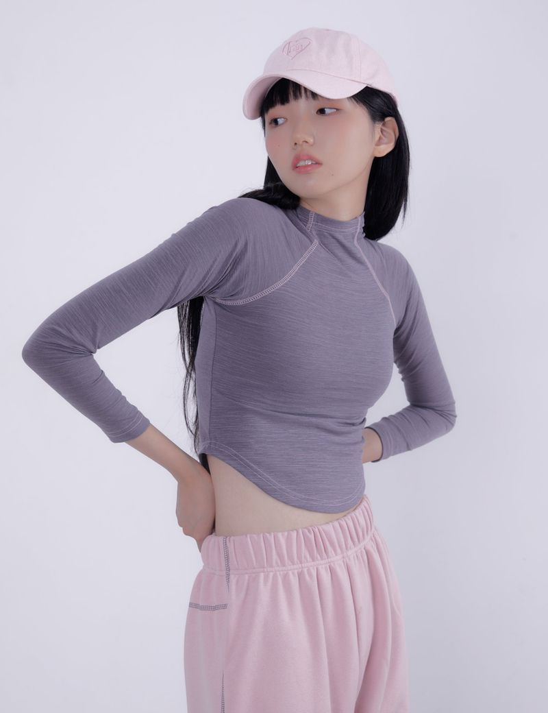 RAGLAN CROP T-SHIRT (CHACOAL)