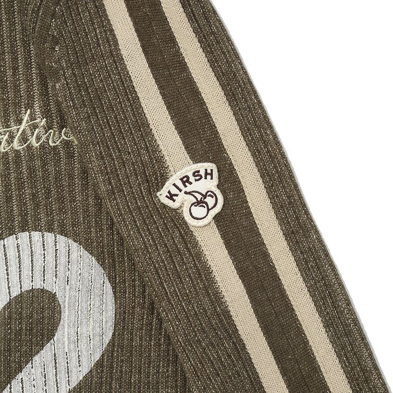 GARMENT HIGH NECK KNIT ZIP UP [KHAKI]