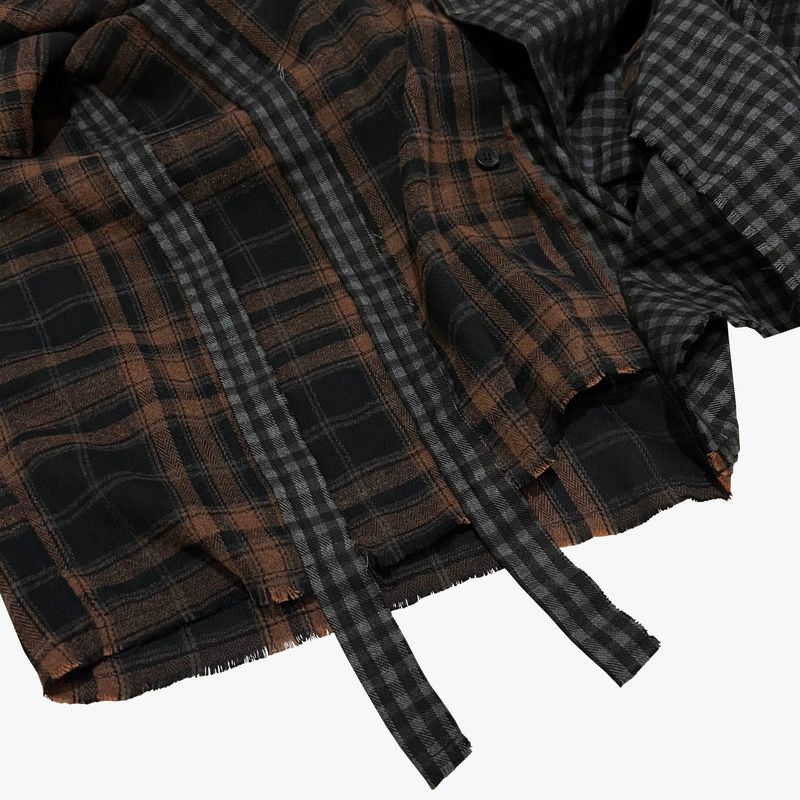 double check deconstructed shirt_brown