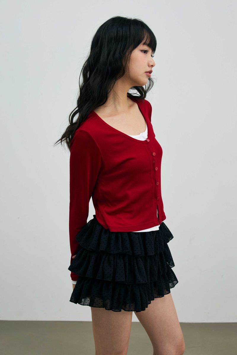 MINI HEART CANCAN SKIRT PANTS / BLACK
