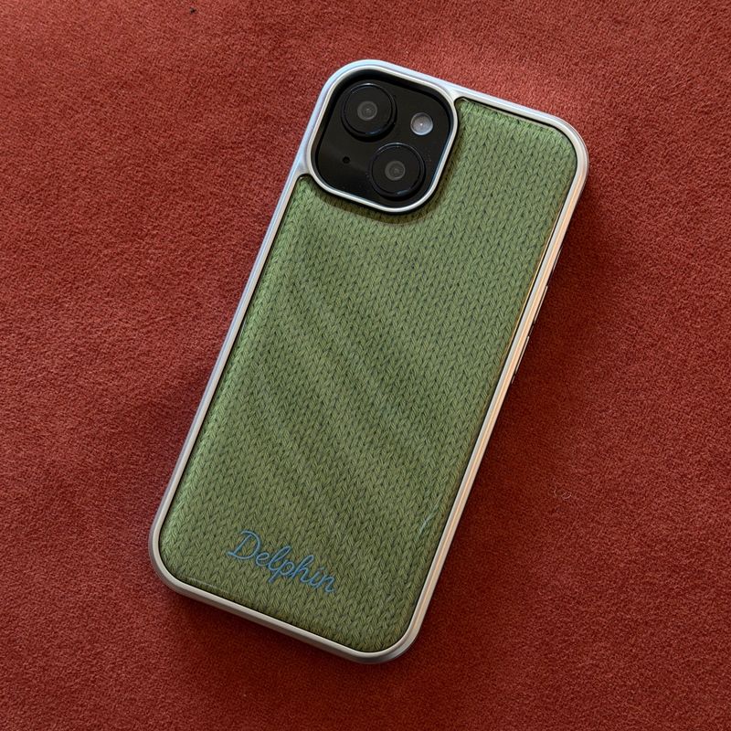 EMBROIDERY KNIT EPOXY CASE_OLIVE