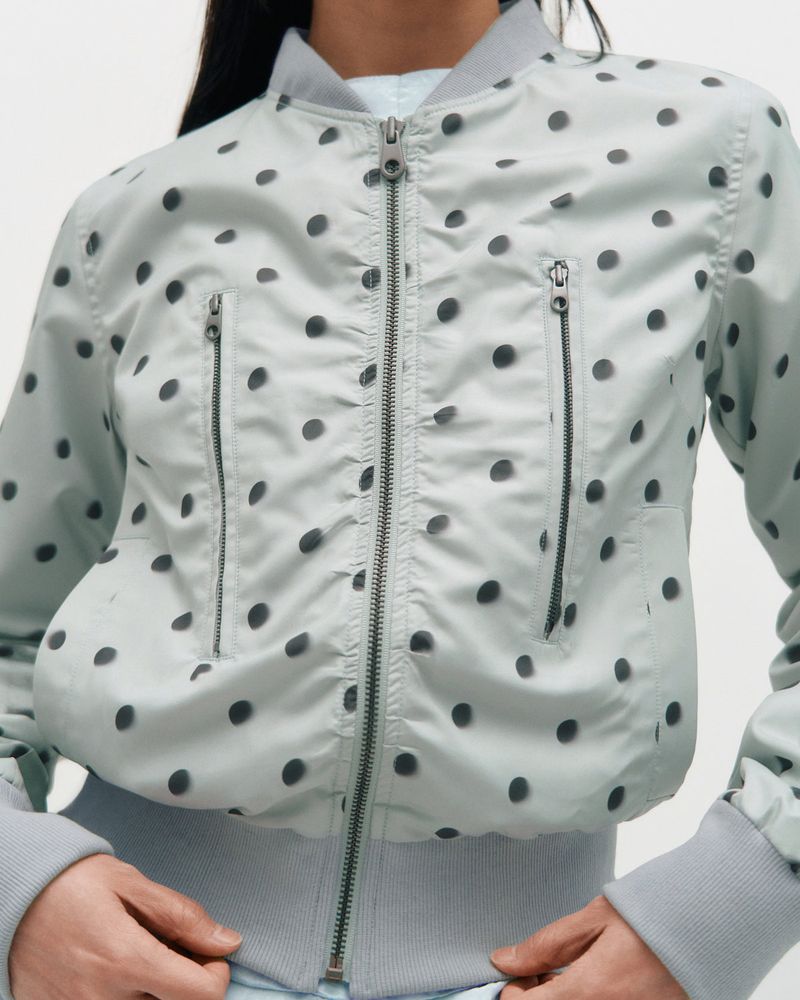 Dot Graphic Windbreaker _ GREY