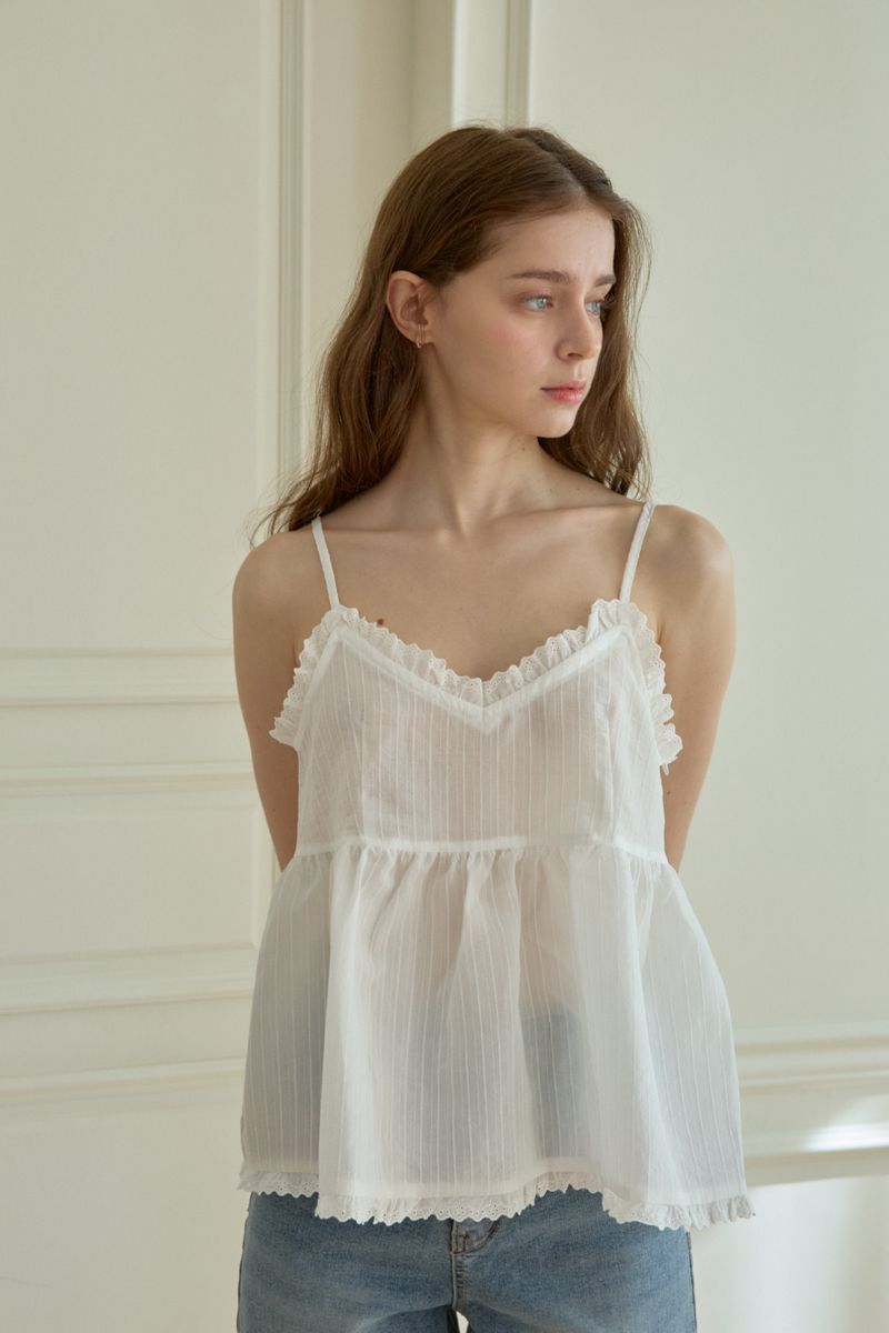 PINK PINEAPPLE（ピンクパイナップル）の「PALE LINE LACE BUSTIER（Tops）」