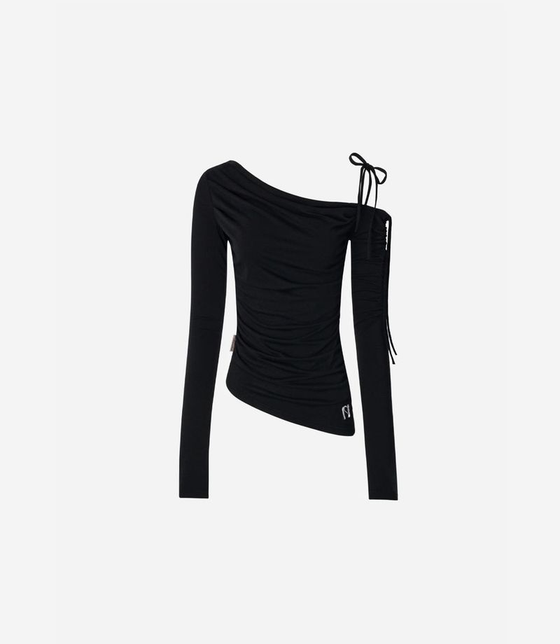 Cats Draping One-Shoulder Top