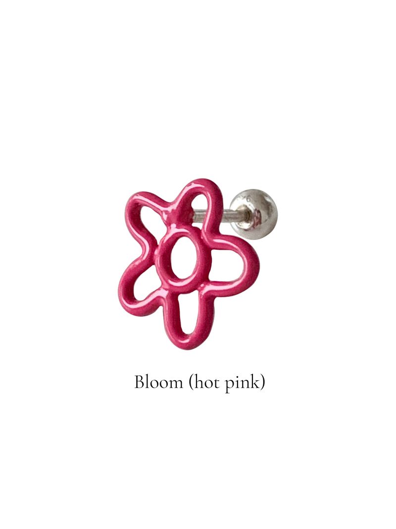 Rainbow doodle piercing (Hot pink)