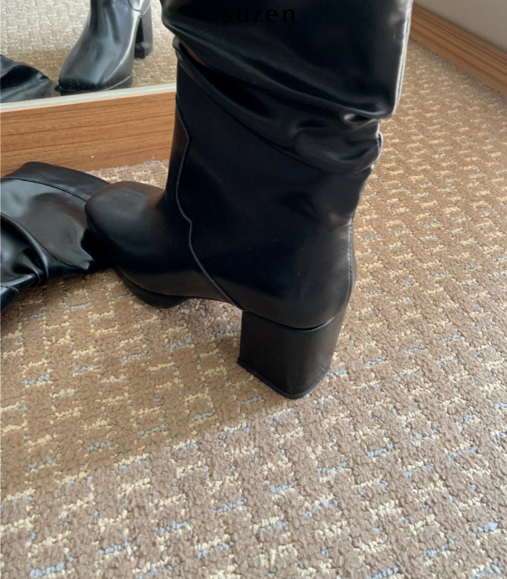 Numua platform shirring short boots (2color)