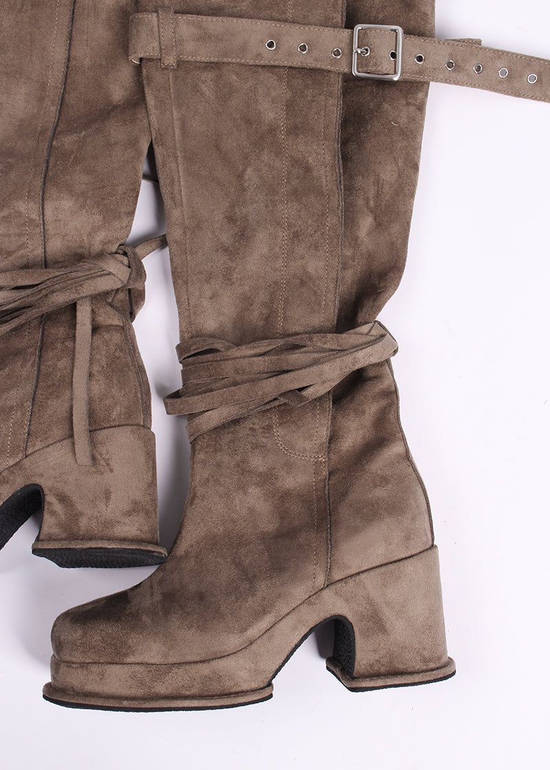 BUCKLE THIGH HIGH BOOTS