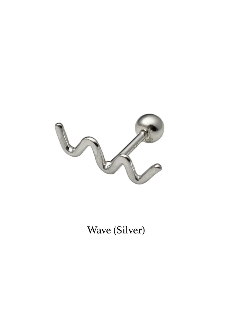 [Silver ver.] Rainbow doodle piercing
