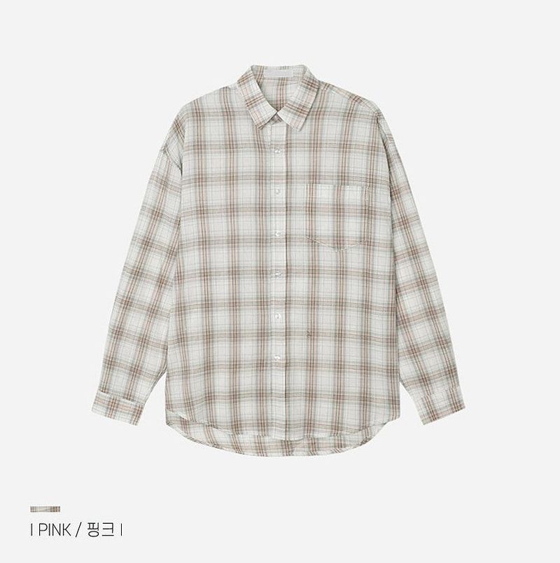 No.0860 soft check light over SHIRT (3color)